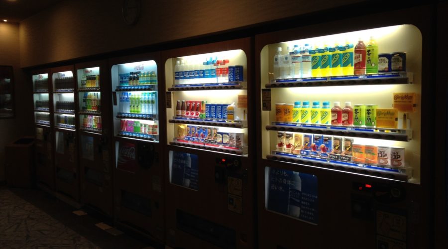Japanese vending machines for beverages